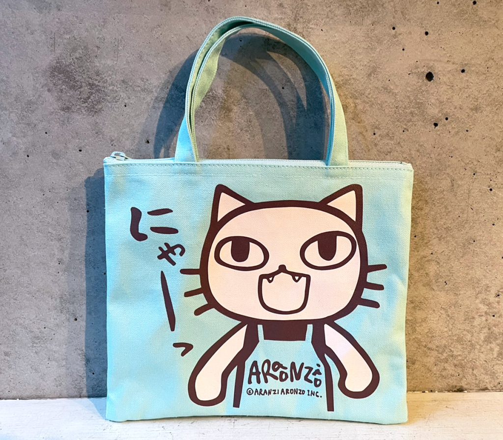 おでかけプチバッグ（ブルー）　しろねこにゃーっ